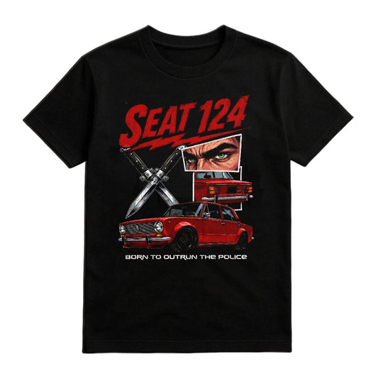 Camiseta retro con diseño del coche Seat 124